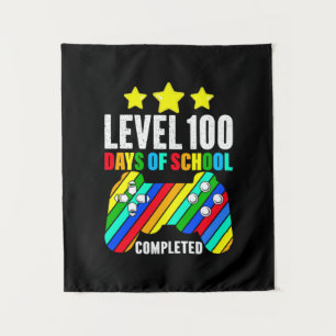 Gamer Level 100 Days Of School Completed Tapestry