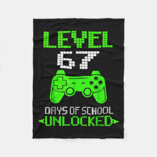 Gamer Level 6 7 Unlocked 100th Day Of School Meme  Fleece Blanket