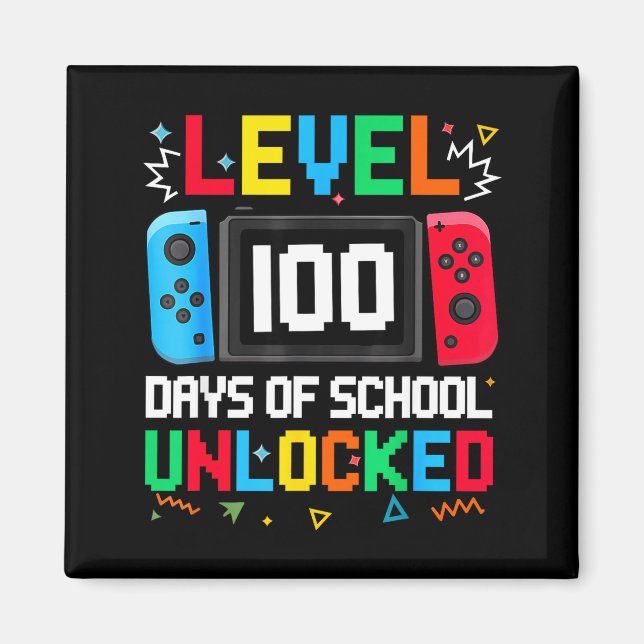 Gamer Level Unlocked 100 Days Of School Student Bo Magnet (Front)
