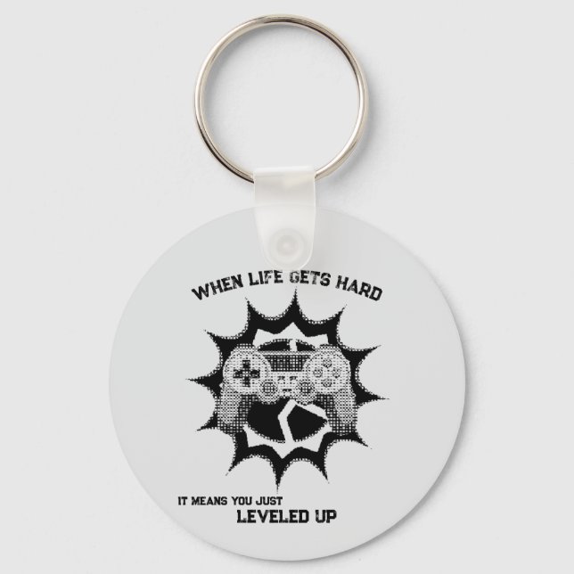 Gamer Levelled Up Quote Keychain (Front)