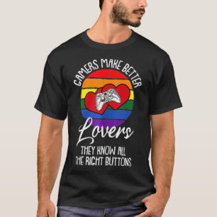 Gamer LGBTQ Retro Gay Pride Video Game Controller  T-Shirt