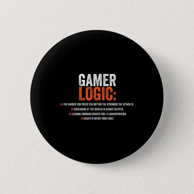Gamer Logic  2 Inch Round Button (Front)