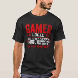 Gamer Logic  Press lean scream  Gaming T-Shirt