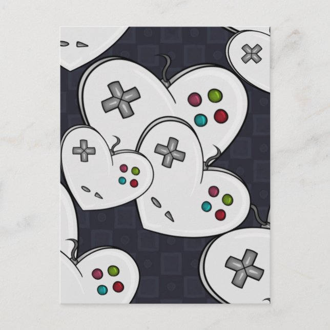 Gamer Love Controller Heart Postcard (Front)