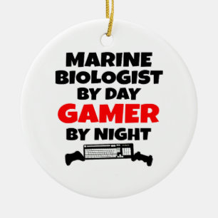 Gamer Marine Biologist Ceramic Ornament