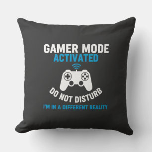 Gamer Mode Activated Funny Gaming Quote Design Throw Pillow