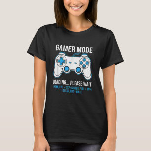 Gamer Mode Loading Coffee Fuel Gaming Aesthetic T-Shirt