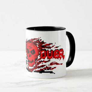 Gamer Mug - Retro 8-Bit Crâne flamboyant - JEU SUR