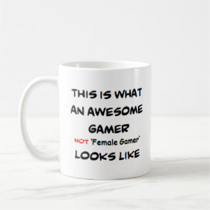 gamer not female gamer, awesome coffee mug