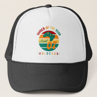 Gamer Of The Year Level 7 Unlocked Birthday Gift Trucker Hat