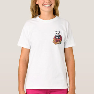 Gamer Panda Snacking on Pizza Kids T-Shirt