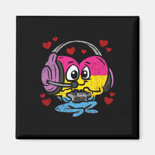 Gamer Panual Heart Pride Lgbt-q Retro Gaming Video Magnet
