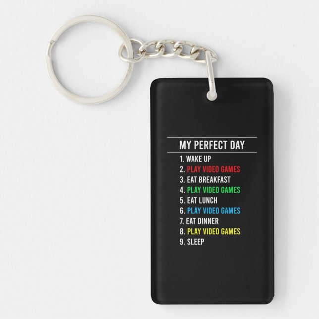 Gamer Perfect Day Keychain (Front)