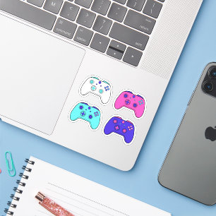 Gamer Pink Purple Blue Cartoon Controller Set