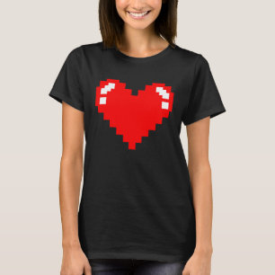 Gamer Pixel Heart Online Gaming Video Games Valent T-Shirt