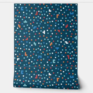 Gamer pixels on dark blue background wallpaper