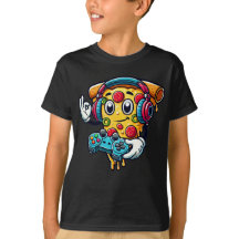 Gamer Pizza Vidéo Jeu Nourriture T-shirt