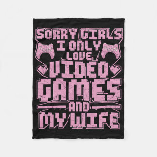 Gamer Priorities – Video Games And Wife  Fleece Blanket