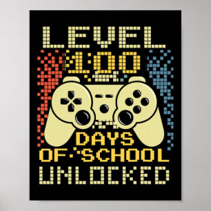 Gamer Retro 100th Day Teacher 100 Days Of School B Poster