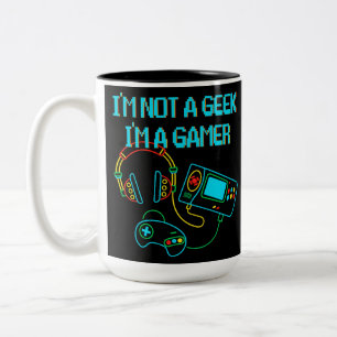 Gamer Retro Neon Black Two-Tone Coffee Mug
