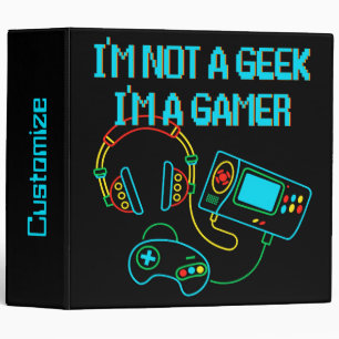 Gamer Retro Neon Personalized Binder