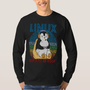 Gamer Root Retro Penguin Linux Nerd Programmer Gee T-Shirt