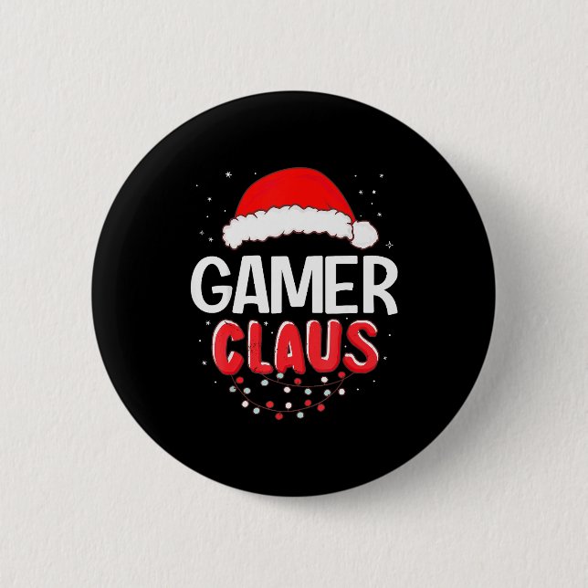 Gamer Santa Claus Christmas Matching Costume  2 Inch Round Button (Front)