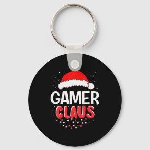 Gamer Santa Claus Christmas Matching Costume Keychain