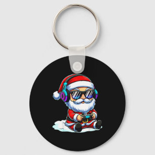 Gamer Santa Video Game Christmas Gaming  Keychain