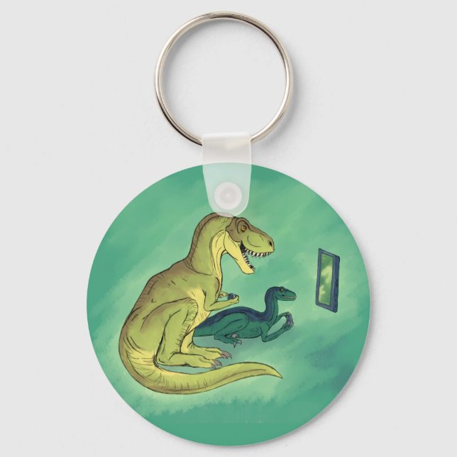 Gamer-Saurus Keychain (Front)