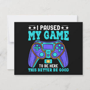 Gamer Shirt Boys Men Kids Teens Paused My Game To Holiday Card