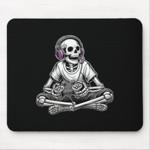 Gamer Skeleton Halloween Mouse Pad