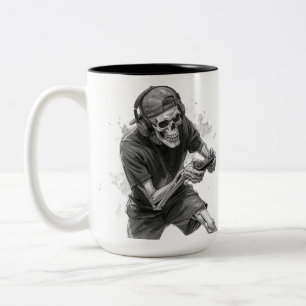 Gamer Skeleton Two-Tone Coffee Mug
