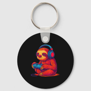 Gamer Sloth  Keychain