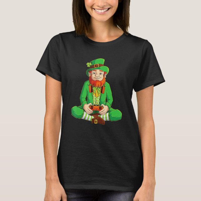 Gamer St Patricks Day  Kids Boys Men Video Game T-Shirt (Front)