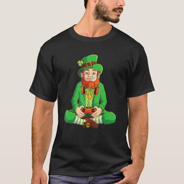 Gamer St Patricks Day  Kids Boys Men Video Game T-Shirt (Front)