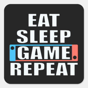 Gamer sticker. Funny video games  Square Sticker