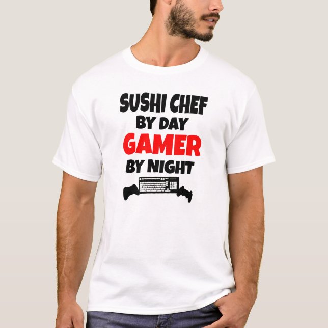 Gamer Sushi Chef T-Shirt (Front)