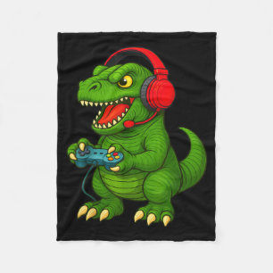 Gamer T Rex Dinosaur Video Games Boys Teen Funny G Fleece Blanket