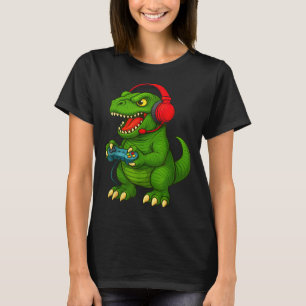 Gamer T Rex Dinosaur Video Games Boys Teen Funny G T-Shirt