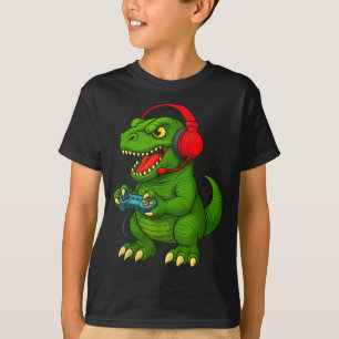 Gamer T Rex Dinosaur Video Games Boys Teen Funny G T-Shirt