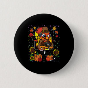 Gamer Thanksgiving Day Gaming Video-game Gamer 2 Inch Round Button