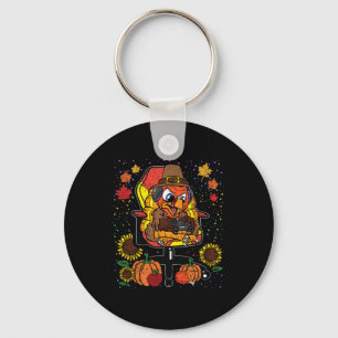Gamer Thanksgiving Day Gaming Video-game Gamer  Keychain