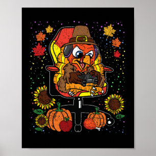 Gamer Thanksgiving Day Gaming Video-game Gamer  Poster