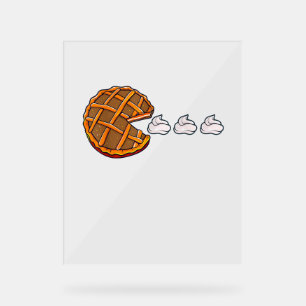 Gamer Thanksgiving Pumpkin Pie Eating Cream Gaming Acrylic Sign