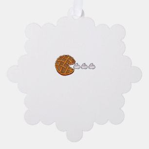 Gamer Thanksgiving Pumpkin Pie Eating Cream Gaming Ornament Card
