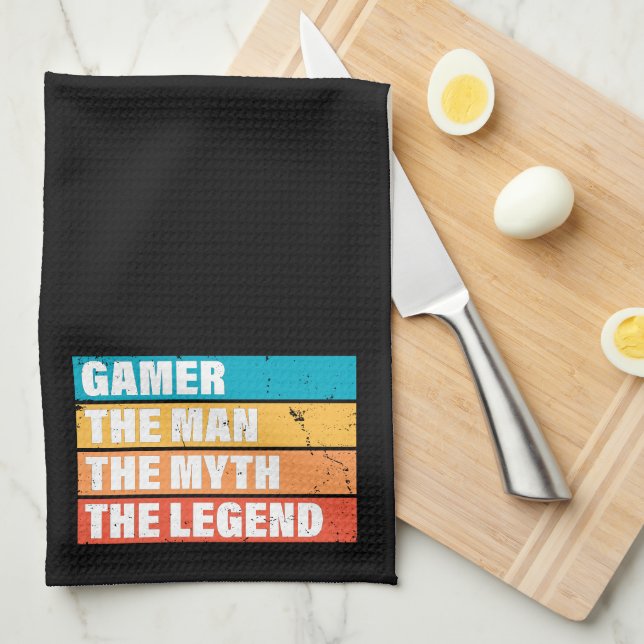 Gamer. The Man. The Myth. The Legend. Kitchen Towel (Quarter Fold)