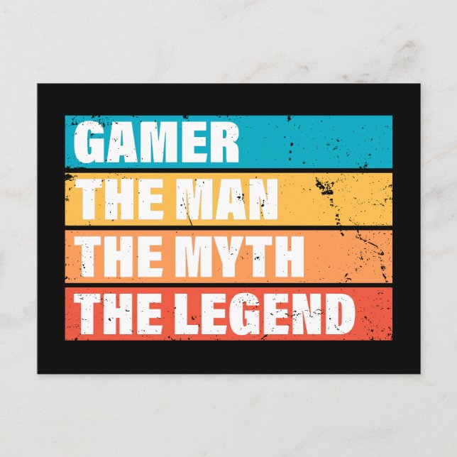 Gamer. The Man. The Myth. The Legend. Postcard (Front)