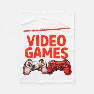 Gamer Valentine V Is For Video Games Valentines Da Fleece Blanket