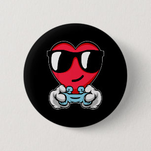 Gamer Valentines Day Cute Video-game Controller Ga 2 Inch Round Button
